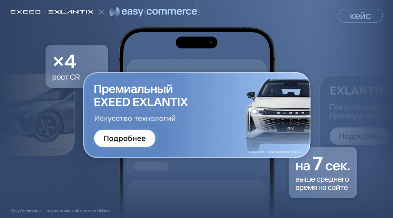 EXEED EXLANTIX × Easy Commerce: нашли узкую премиум-аудиторию и запустили на нее кампанию в Т-Банке