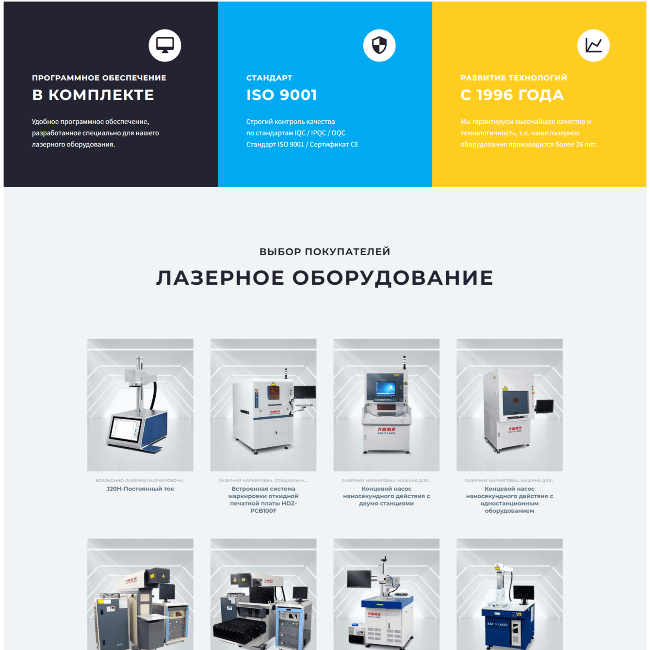 Каталог лазерного оборудования из Китая