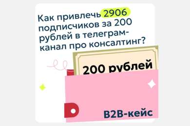 Привлекли 2906 подписчиков по 200 рублей в тг-канал про консалтинг