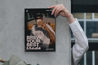 Swap Coffee: Как мы сделали брендинг криптобиржи с вайбом кофейни и динозавром на Бурдж-Халифе