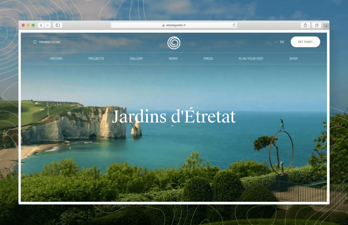Landing Page для французского сада Jardins