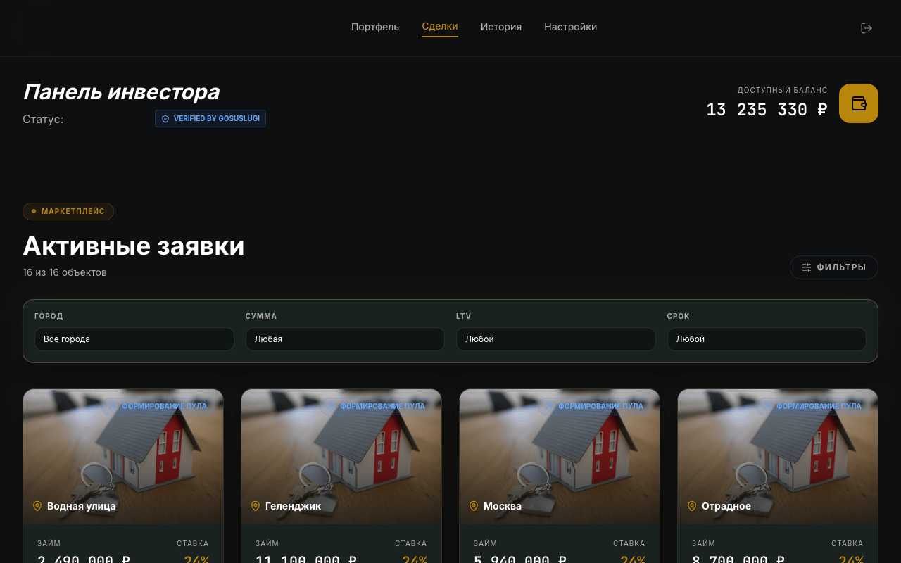 P2P-платформа кредитования под залог недвижимости по 259-ФЗ