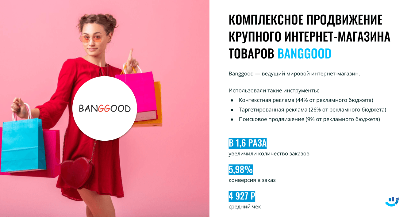 [Кейс] Товары, вещи и подарки. Комплексный маркетинг. Новые клиенты в интернет-магазине Banggood