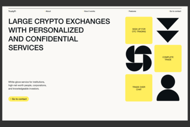 Лендинг для OTC сервиса TrustyFi