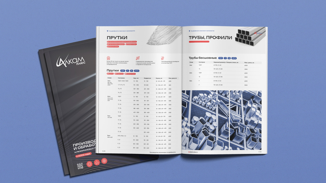 Дизайн разработка каталога Алюминиевых сплавов