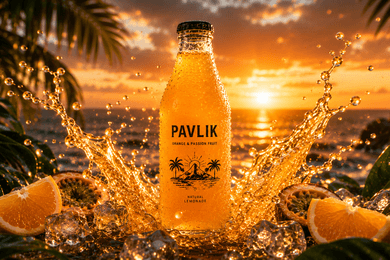 AI advertising of orange lemonade