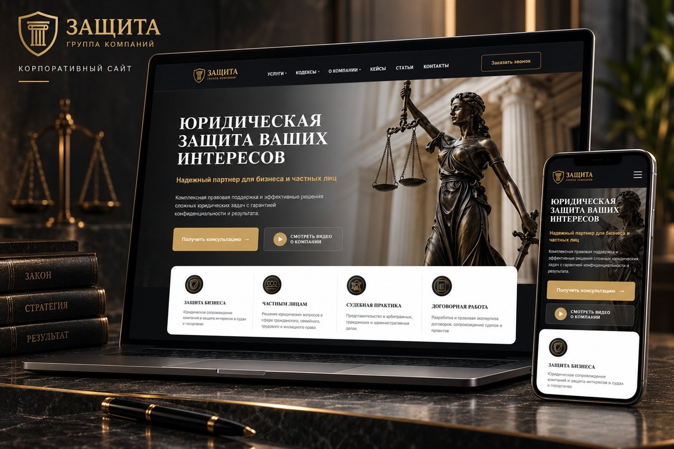 Создание сайта ЮК Защита