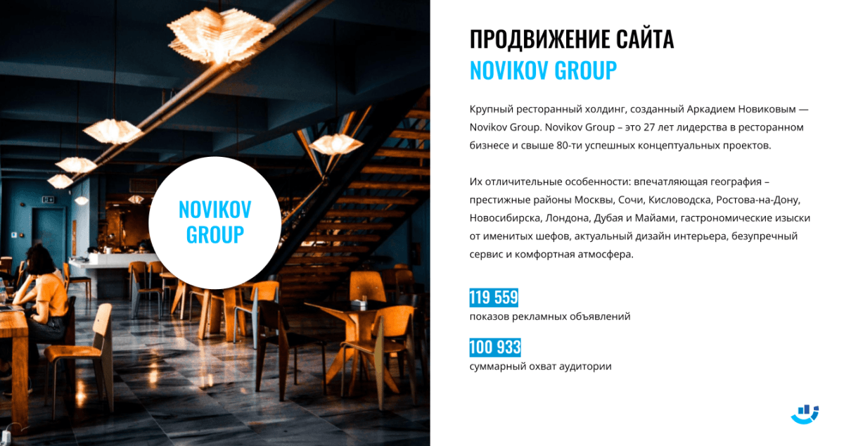 [Кейс] Ресторанный бизнес. Продвижение сайта бренда Novikov Group