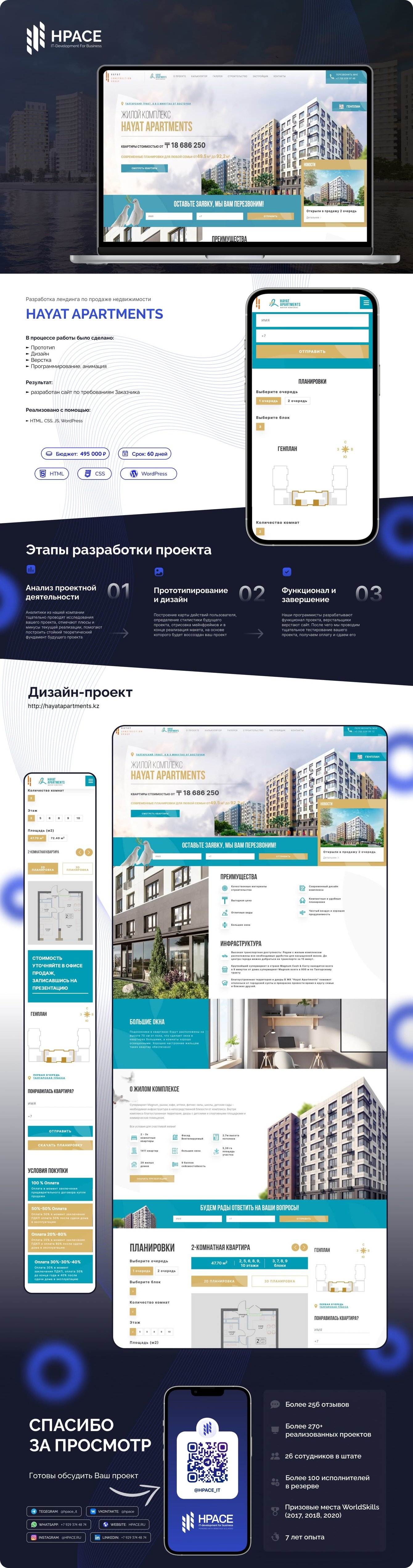 Разработка лендинга по продаже недвижимости для HAYAT APARTMENTS