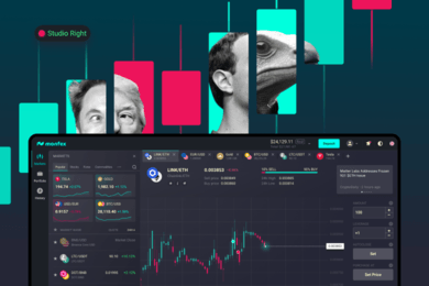 Интерфейс криптобиржи и мобильного приложения Monfex