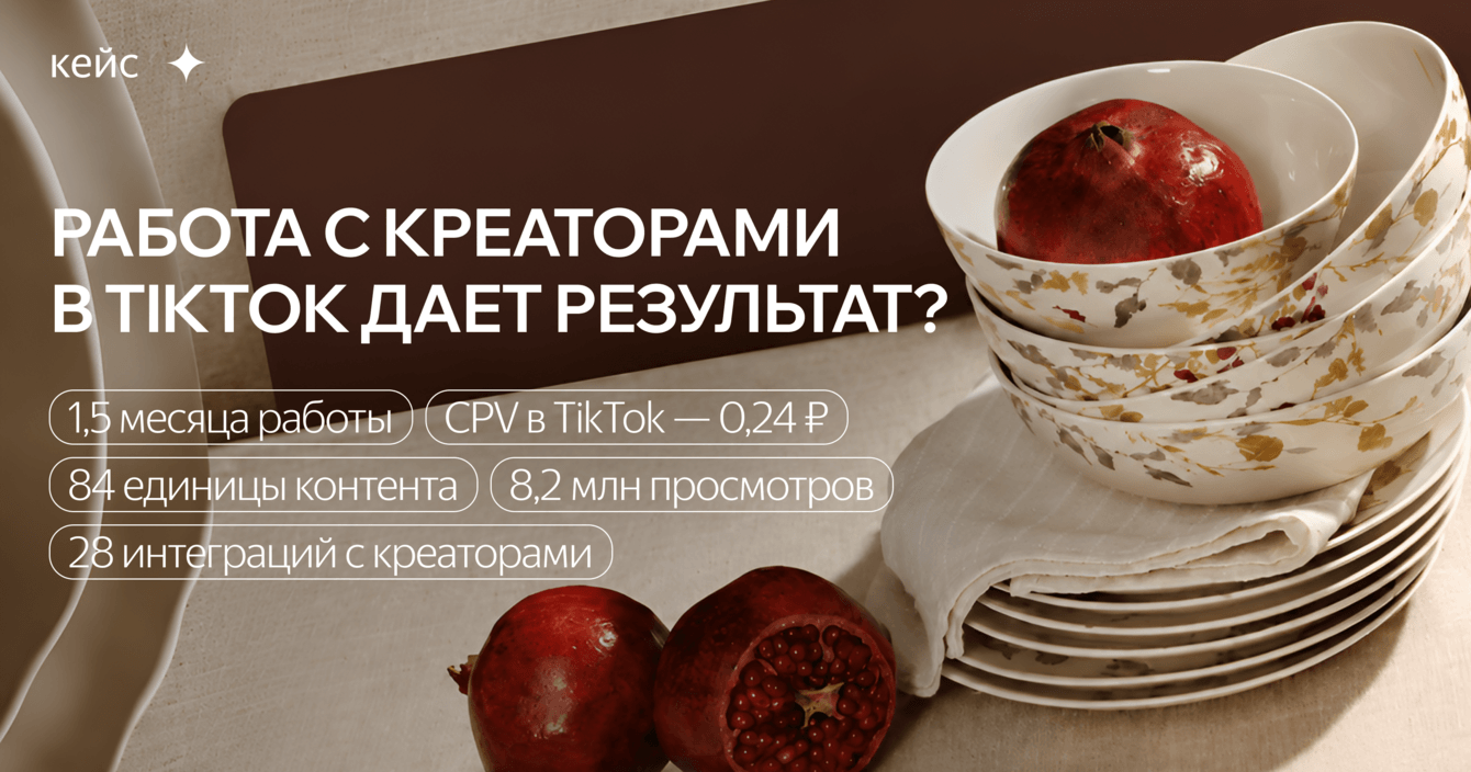 Контент-креаторы в TikTok для продвижения бренда: за 1,5 месяца 28 интеграций и 8,2 млн просмотров