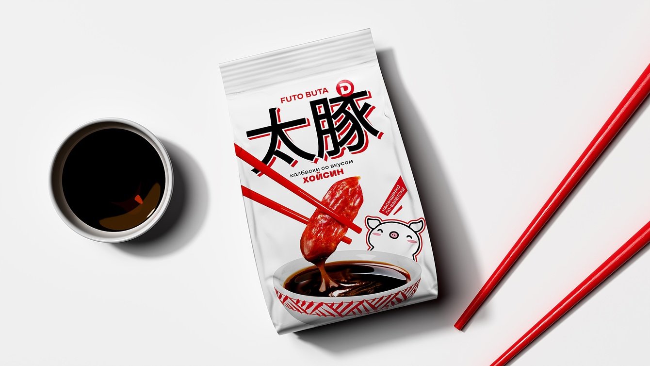 Разработали жгучий дизайн упаковки колбасок в азиатском стиле