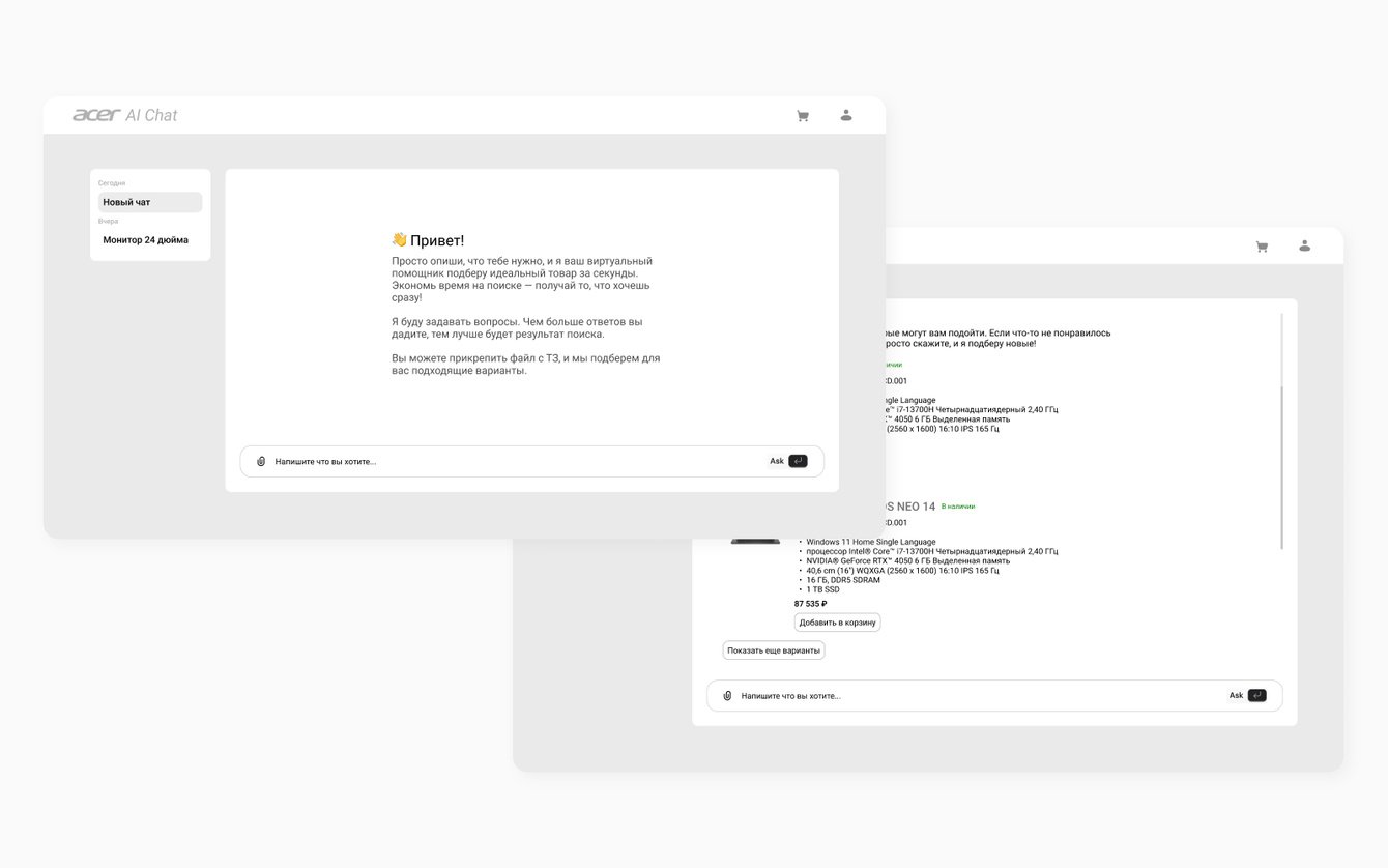 Разработка платформы Acer AI для умного подбора техники и оборудования