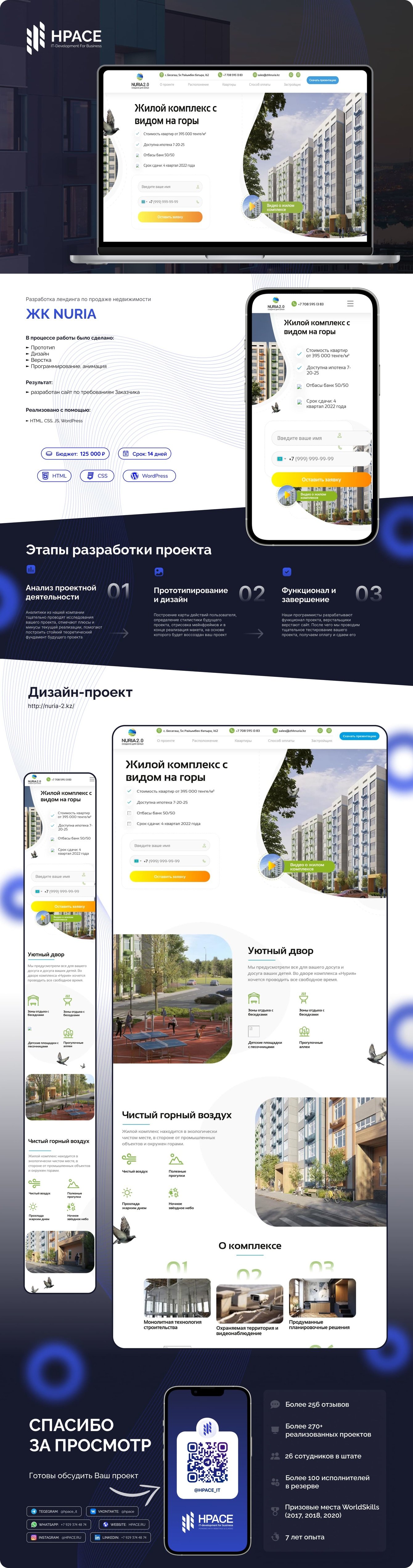 Разработка лендинга по продаже недвижимости для ЖК NURIA