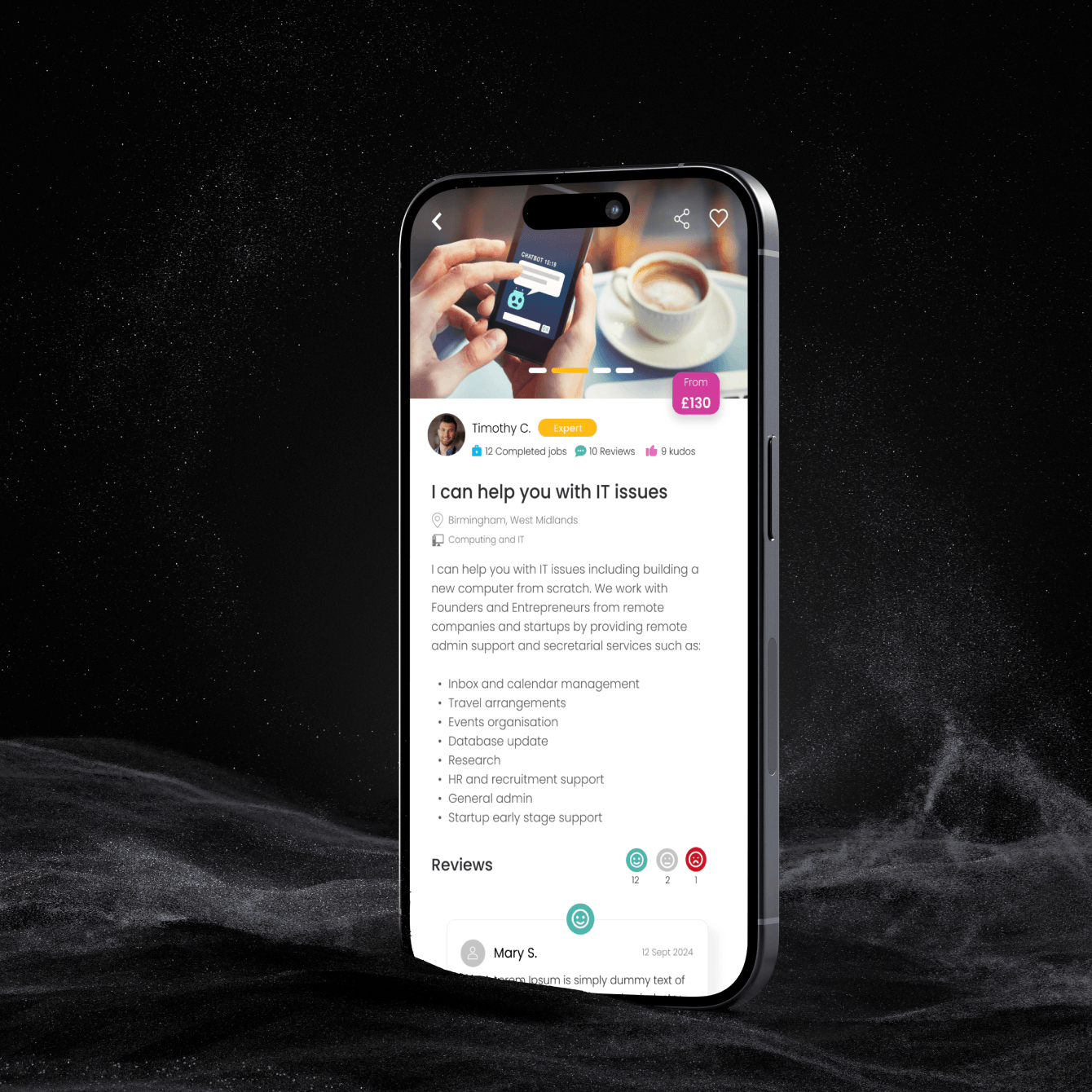 Разработка мобильного приложения аналога Яндекс Услуг для клиента из Великобритании