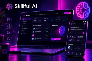 Skillful AI — UX/UI-дизайн AI-платформы для создания AI-агентов и автоматизации
