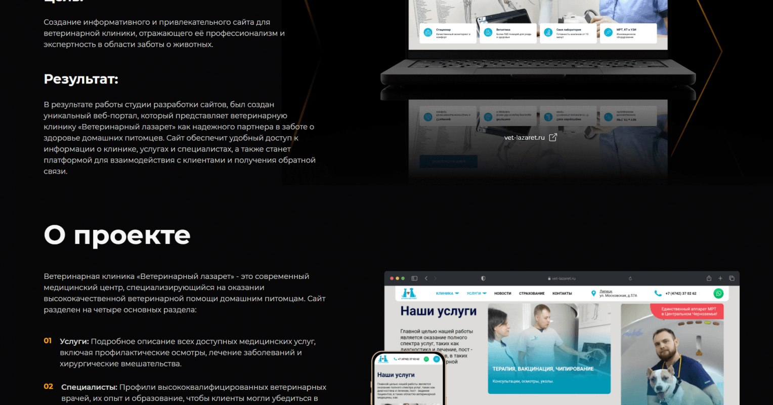 ВЕТЕРИНАРНЫЙ ЛАЗАРЕТ - сайт для ветеринарной клинки – кейс