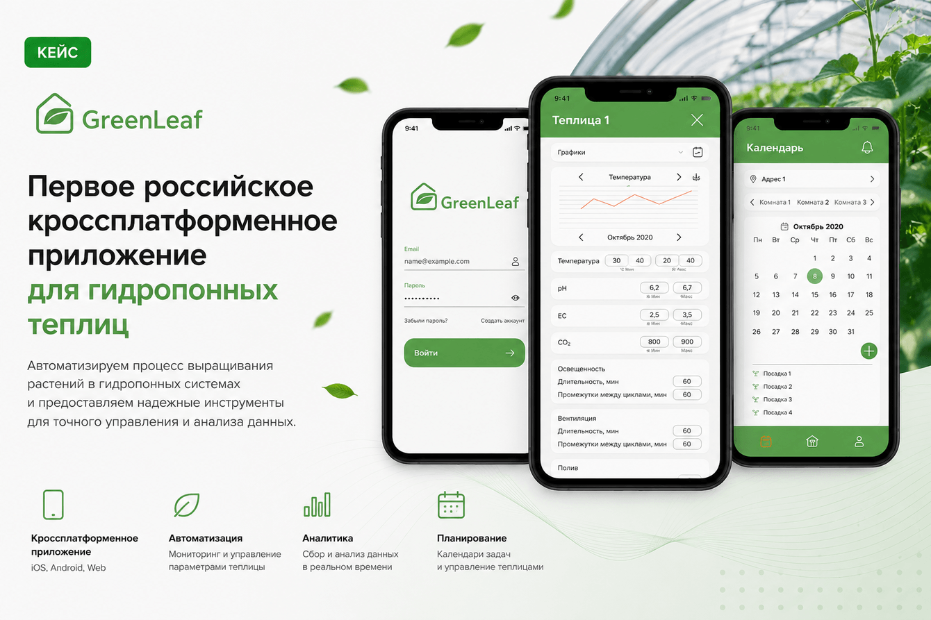 Первое российское кроссплатформенное приложение для гидропонных теплиц