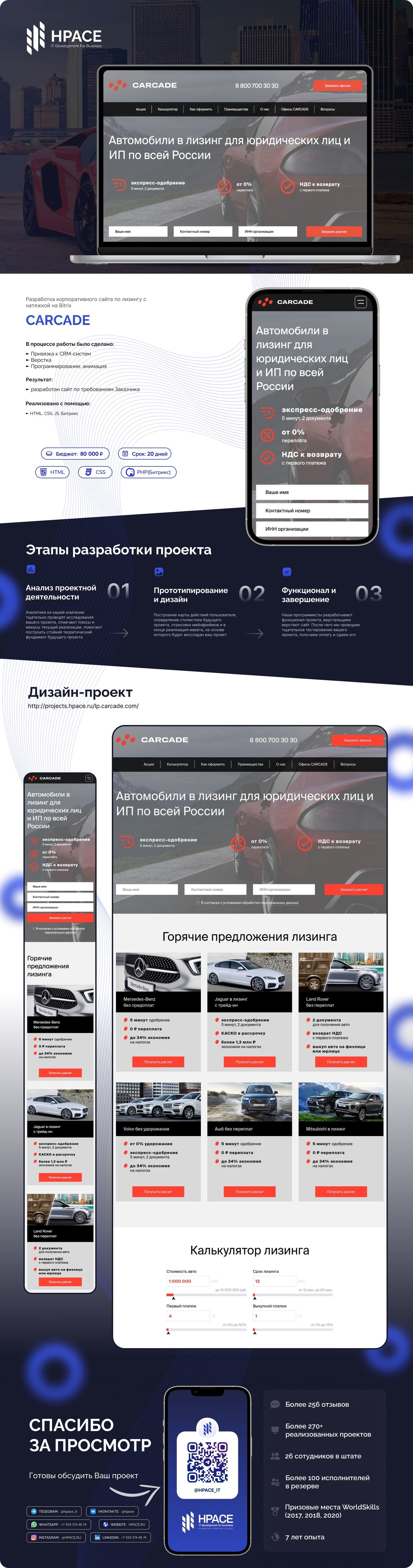 Разработка корпоративного сайта по лизингу с натяжкой на Bitrix