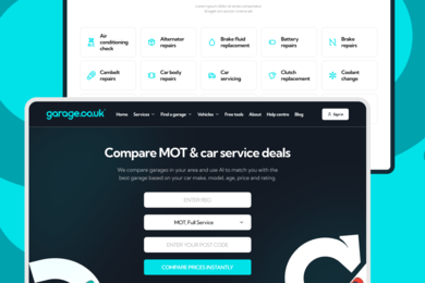 Cервис для записи на техобслуживание автомобиля Garage.co.uk