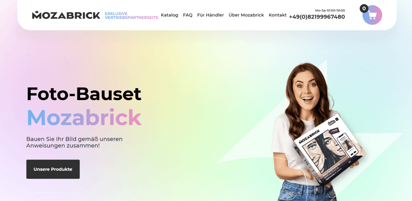 Официальный сайт производителя фото-конструктора Mozabrick в Германии