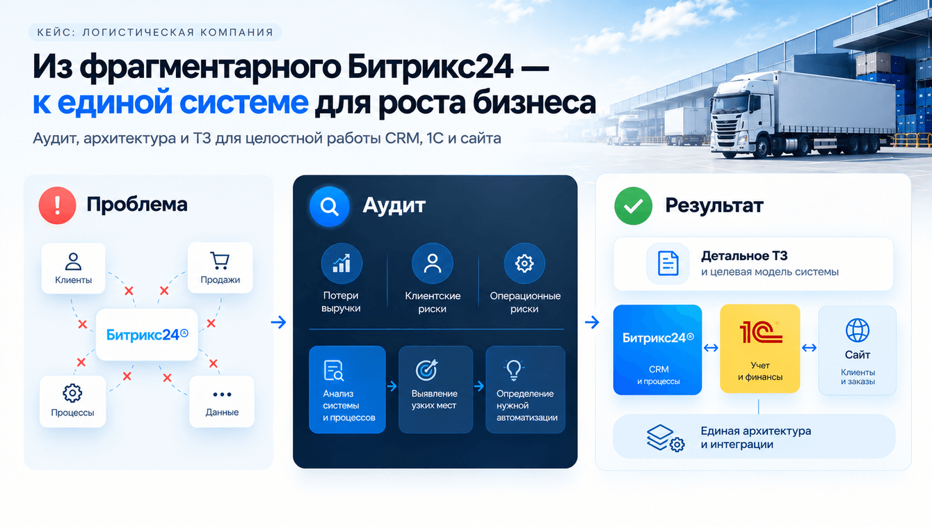 Аудит и проектирование CRM для крупного логистического бизнеса