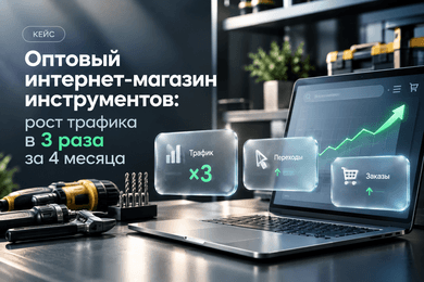 Поисковое продвижение оптового интернет-магазина инструментов: увеличили трафик в 3 раза за 4 месяца