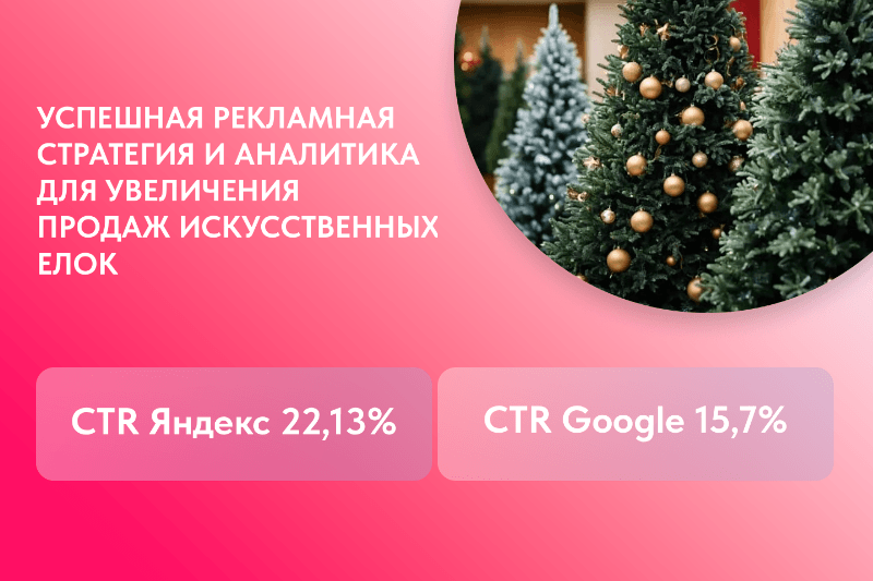 Лендинг и рекламные кампании для магазина искусственных ёлок в Минске