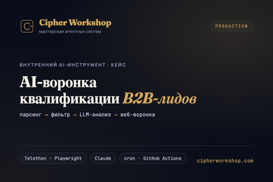 AI-воронка квалификации B2B-лидов: парсинг → фильтр → LLM-анализ → веб-воронка