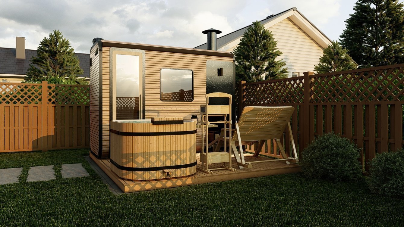 Визуализация мобильного банного комплекса