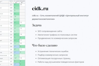 cidk.ru - SEO сопровождение сайта