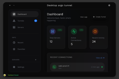Desktop Argo Tunnel Manager