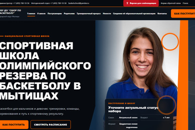 Разработка официального сайта спортивной школы с версией для слабовидящих