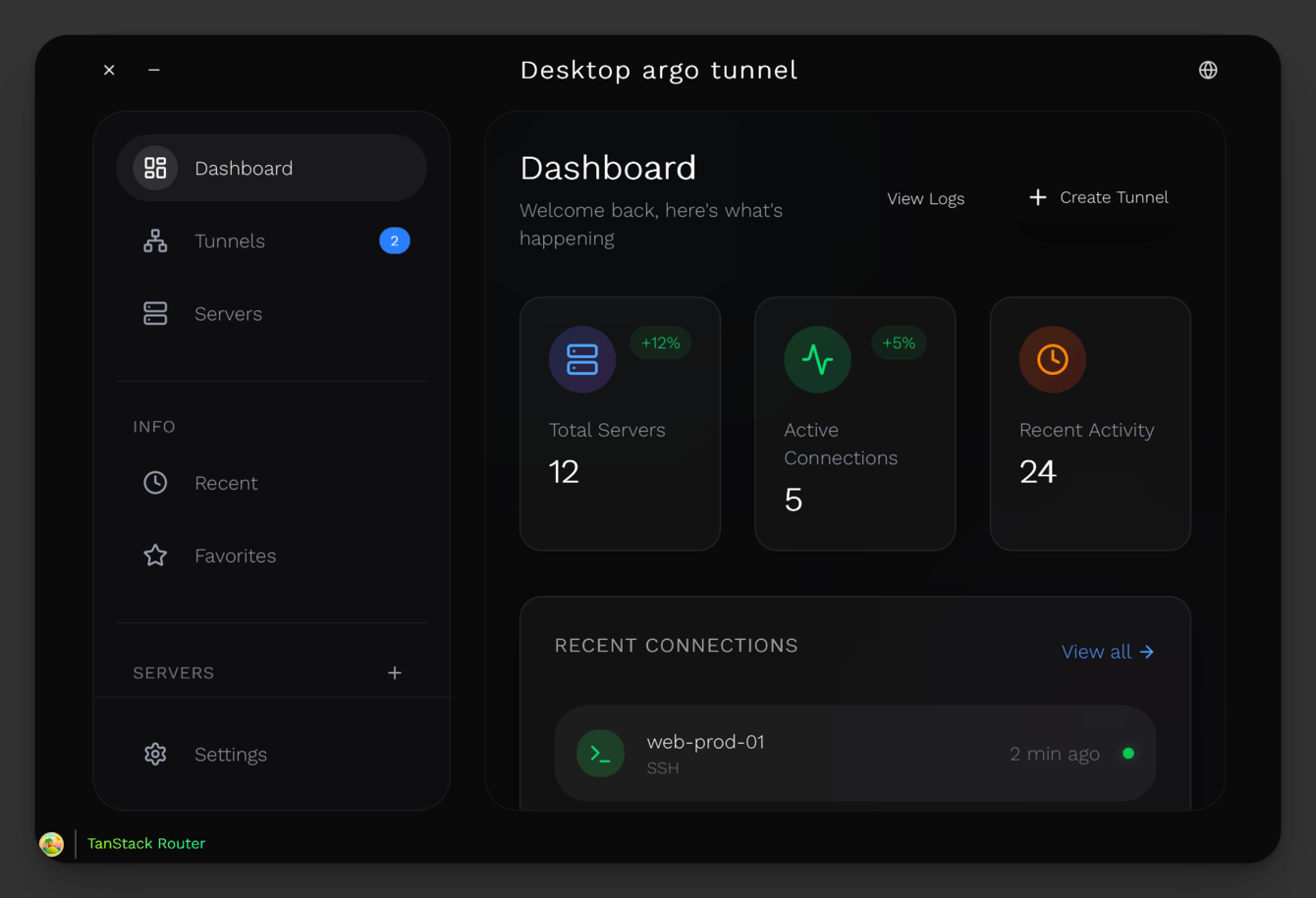 Desktop Argo Tunnel Manager