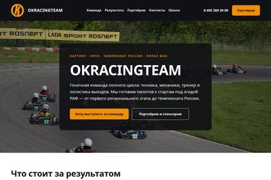 Сайт гоночной команды по картингу на WordPress