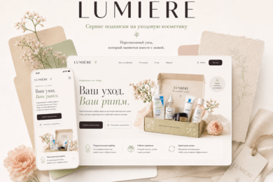 UX/UI дизайн сервиса LUMIÈRE для персонального ухода