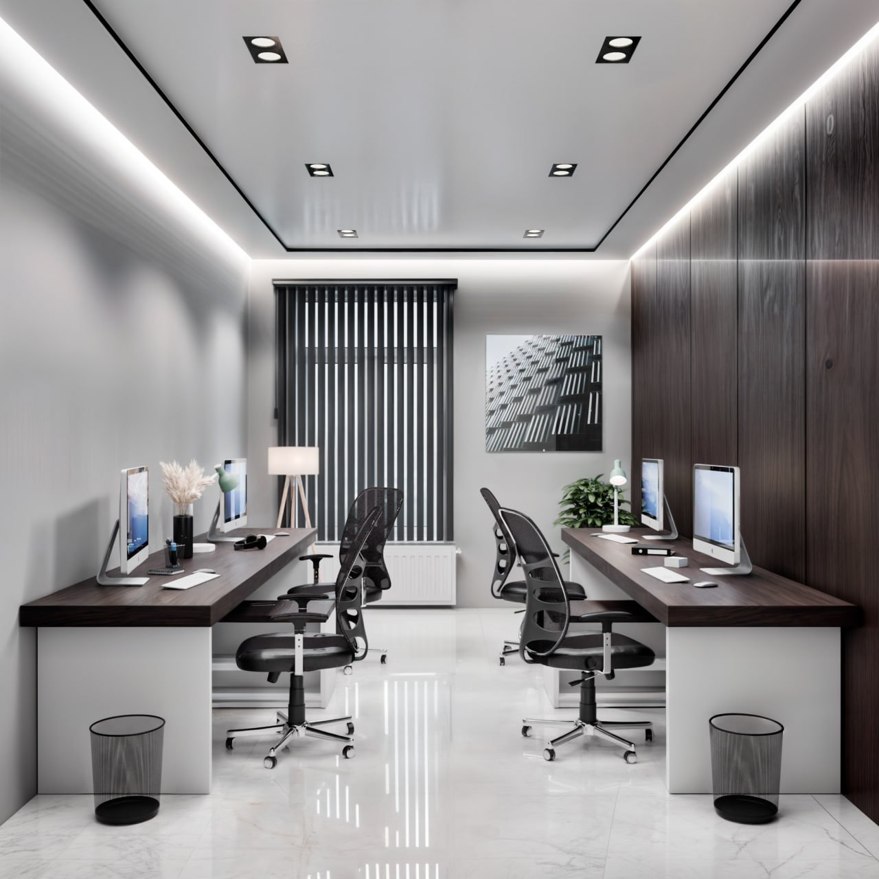 Моделирование и визуализация интерьера офиса 125 кв.м.