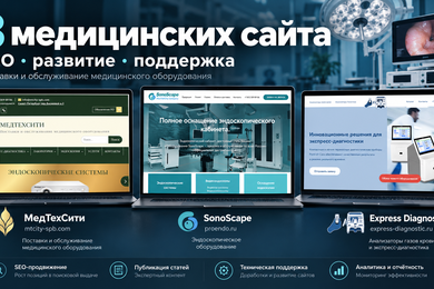 Комплексное развитие 3 медицинских сайтов: SEO, контент и техподдержка