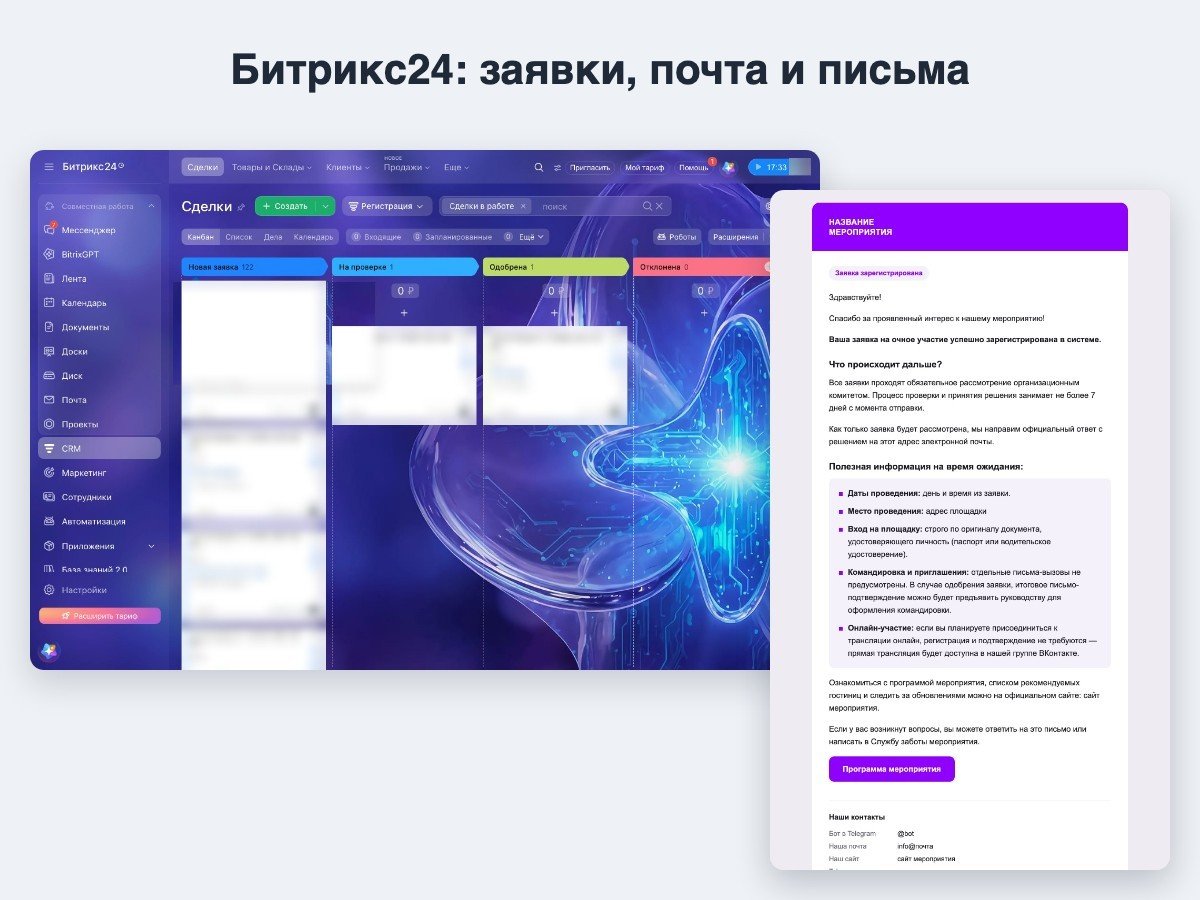 Настройка Битрикс24 для регистрации на мероприятие