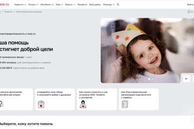 Разработка продукта «Благотворительный сервис» для портала мэра Москвы