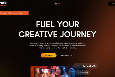 Дизайн платформы для Криптодонатов стримерам