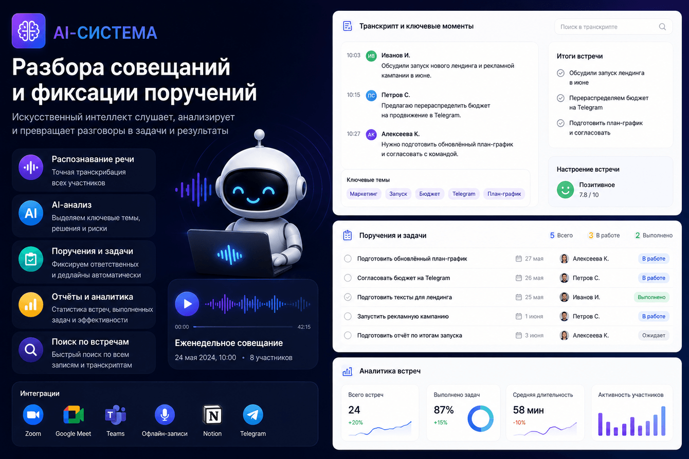AI-система разбора совещаний и фиксации поручений