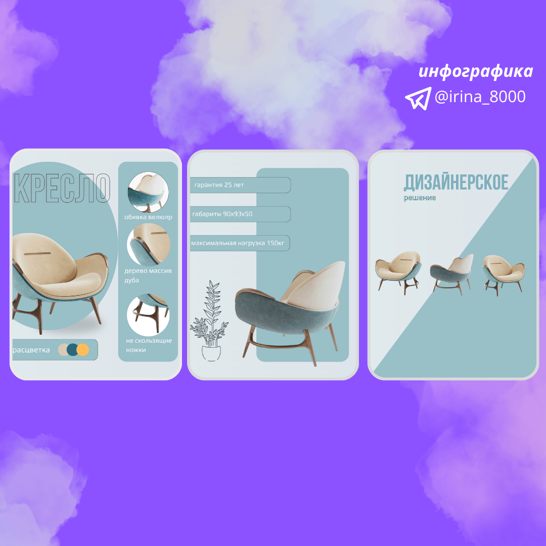 Инфографика дизайнерского стула