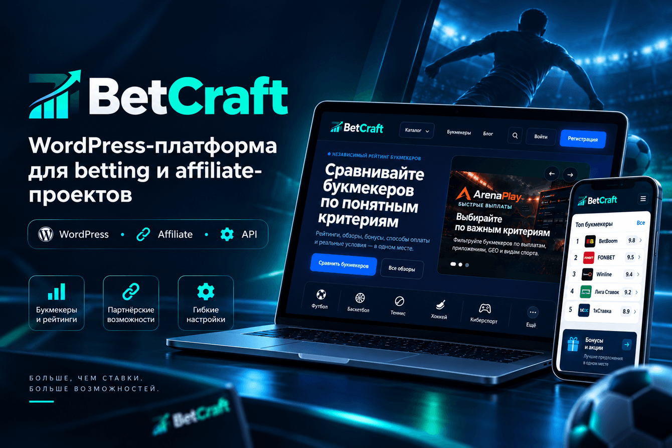BetCraft — WordPress-платформа для betting и affiliate-проектов