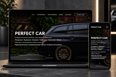 Дизайн сайта детейлинг-студии — Desktop + Mobile