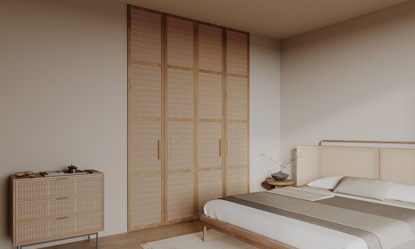 Шкаф из ротанга в интерьере