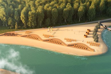 Благоустройство муниципального пляжа (Визуализация и Генеральный план)