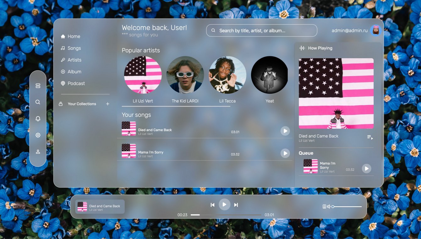 Музыкальное приложение  - с кастомным плеером
