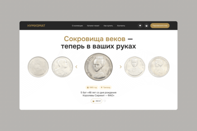 Лендинг для нумизмата