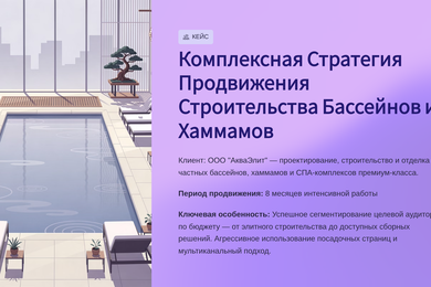 Комплексная Стратегия Продвижения Строительства Бассейнов и Хаммамов